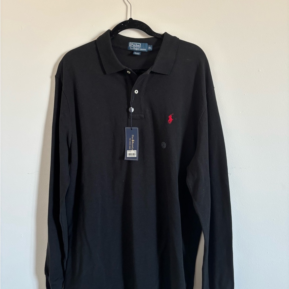 NWT Ralph Lauren Black Polo Shirt with Red Logo